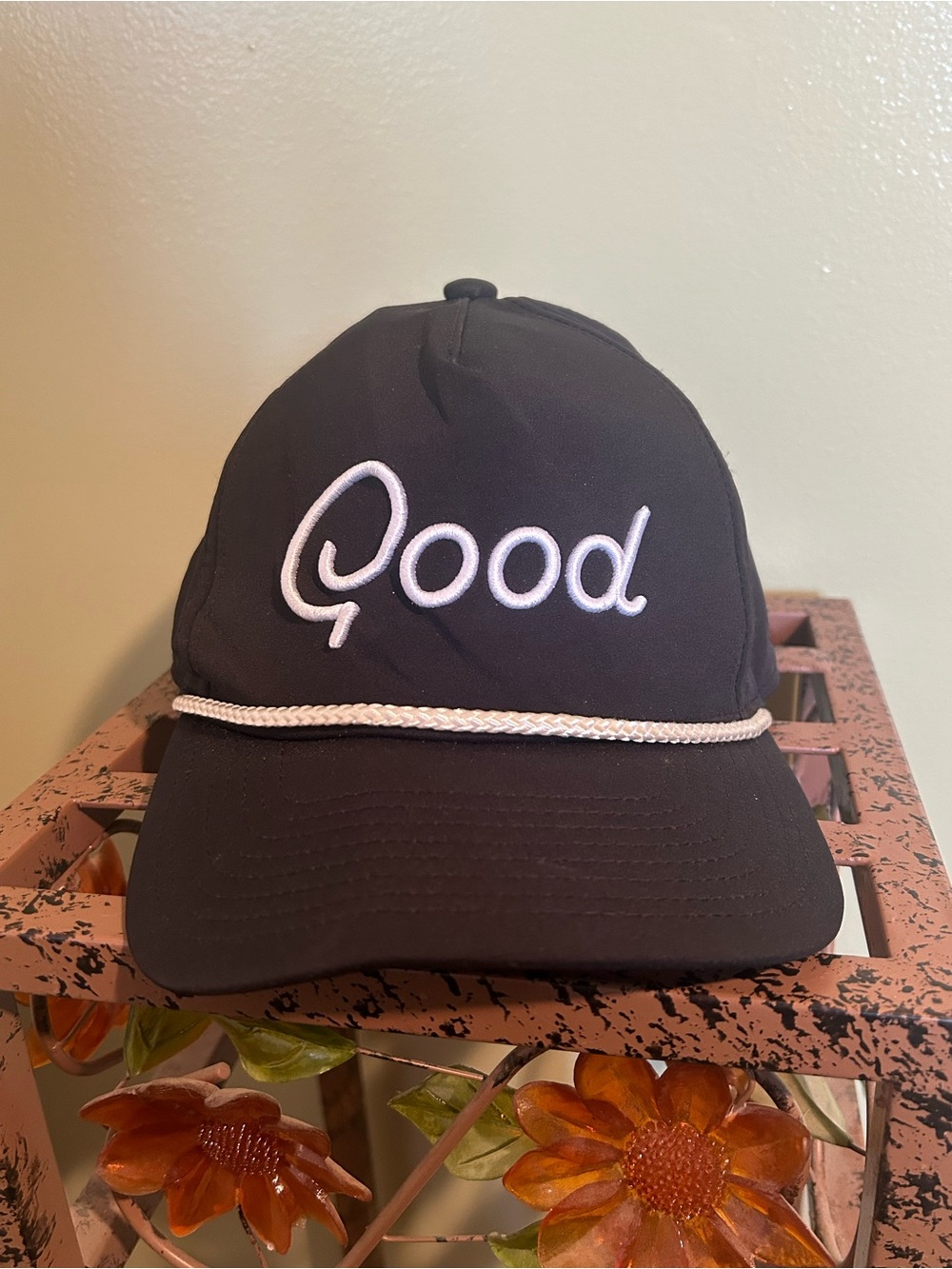 Good Good Golf Hole In One Rope 5 Panel Hat SnapBack Black White